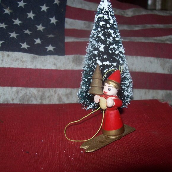 Vintage Miniature Wood Christmas Ornament - Miniature Tree Ornament- - Picture 2 of 5